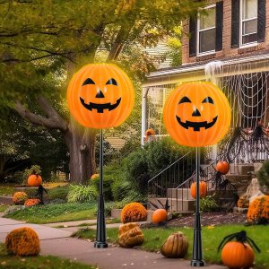 Retisee Cubierta de luz de calabaza de Halloween, pantalla de lámpara Jack O Lantern de 20 pulgadas de profundidad x 22 pulgadas de alto, pantalla Retisee Cubierta de luz de calabaza de Halloween, pantalla de lámpara Jack O Lantern de 20 pulgadas de profundidad x 22 pulgadas de alto, pantalla