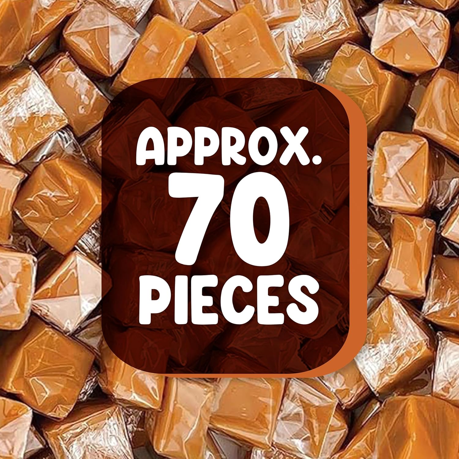 Caramelos cuadrados de caramelo de vainilla envueltos individualmente, 1 libra aproximadamente 70 caramelos derretidos, dulces de Navidad ideales