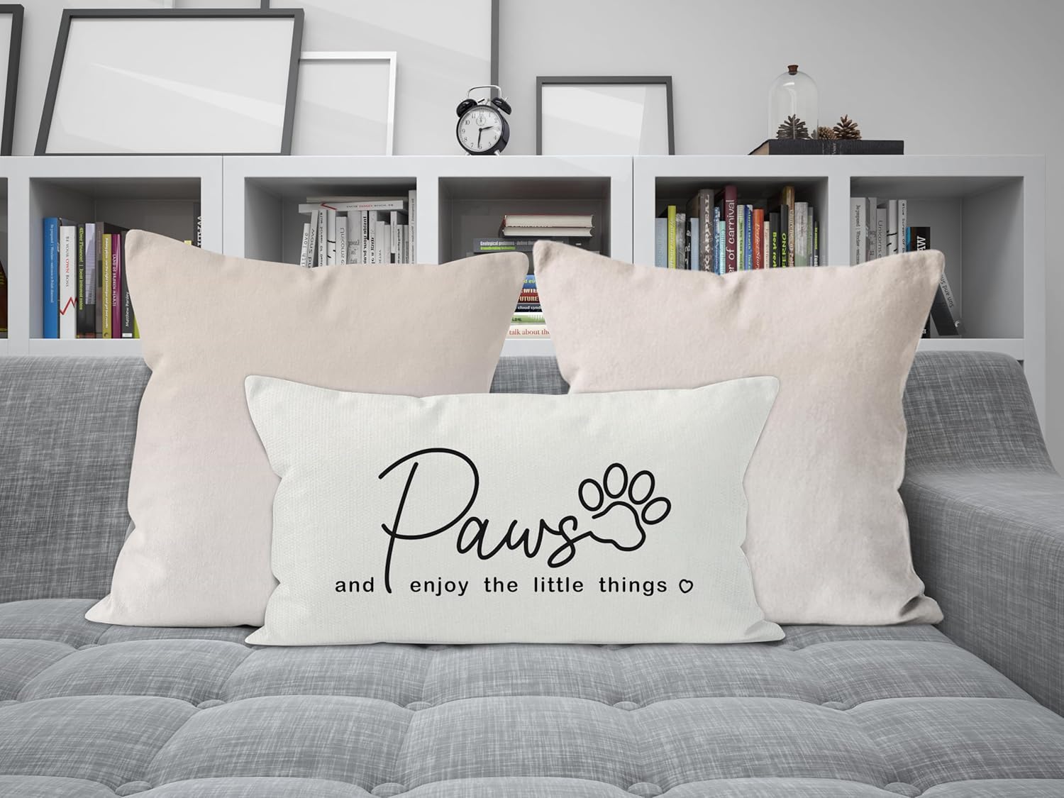 Funda de almohada de perro de 12 x 20 pulgadas, decoración de pata de perro, fundas de almohada para dormitorio, habitación, sofá, funda de almohada