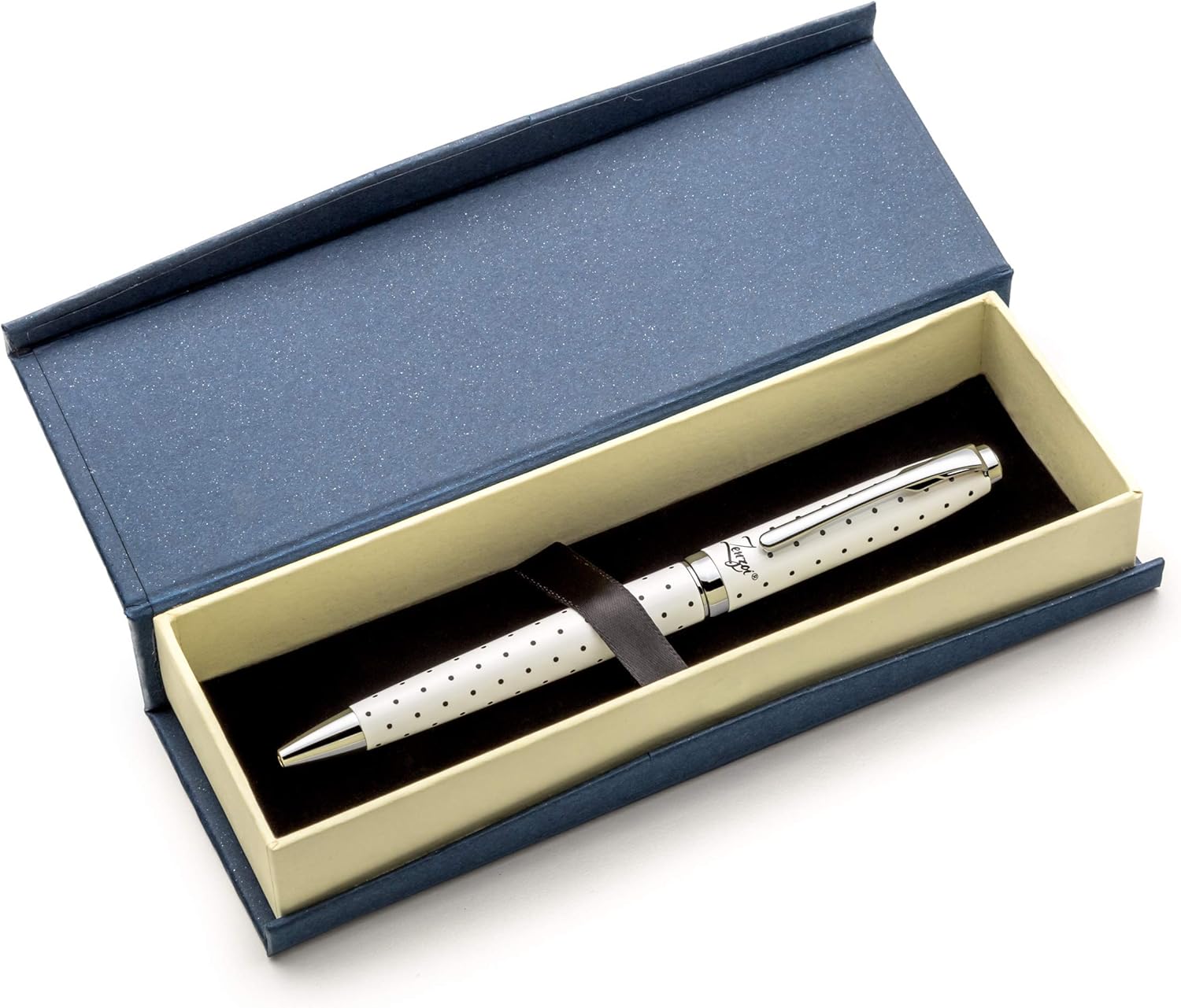 ZenZoi Bolígrafo blanco eleva tu experiencia de escritura con el juego de bolígrafos de metal blanco suave y lujoso con tinta recargable y diseño