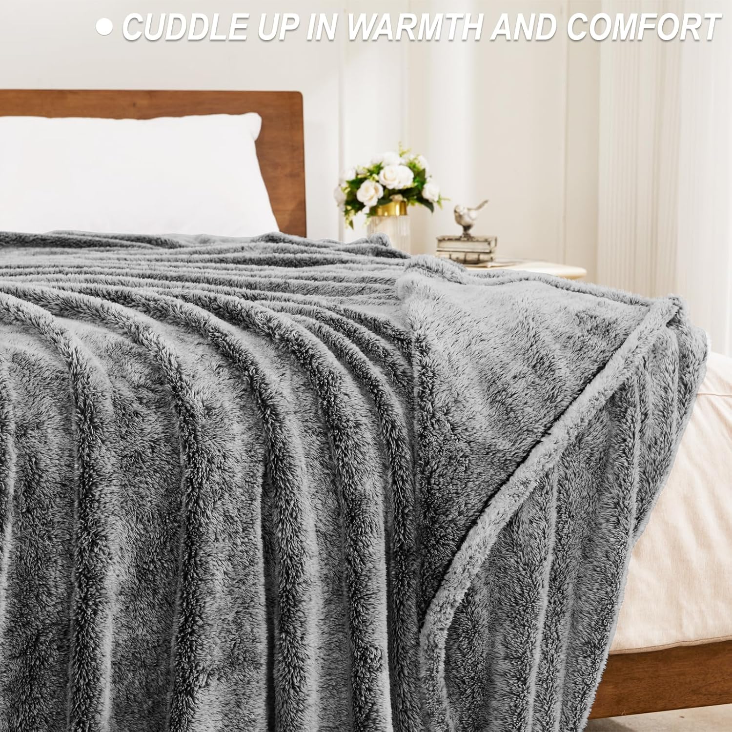 Exclusivo Mezcla Manta de cama de forro polar afelpado tamaño King, súper suave, esponjosa y cálida para sofá y cama, uso en todas las estaciones