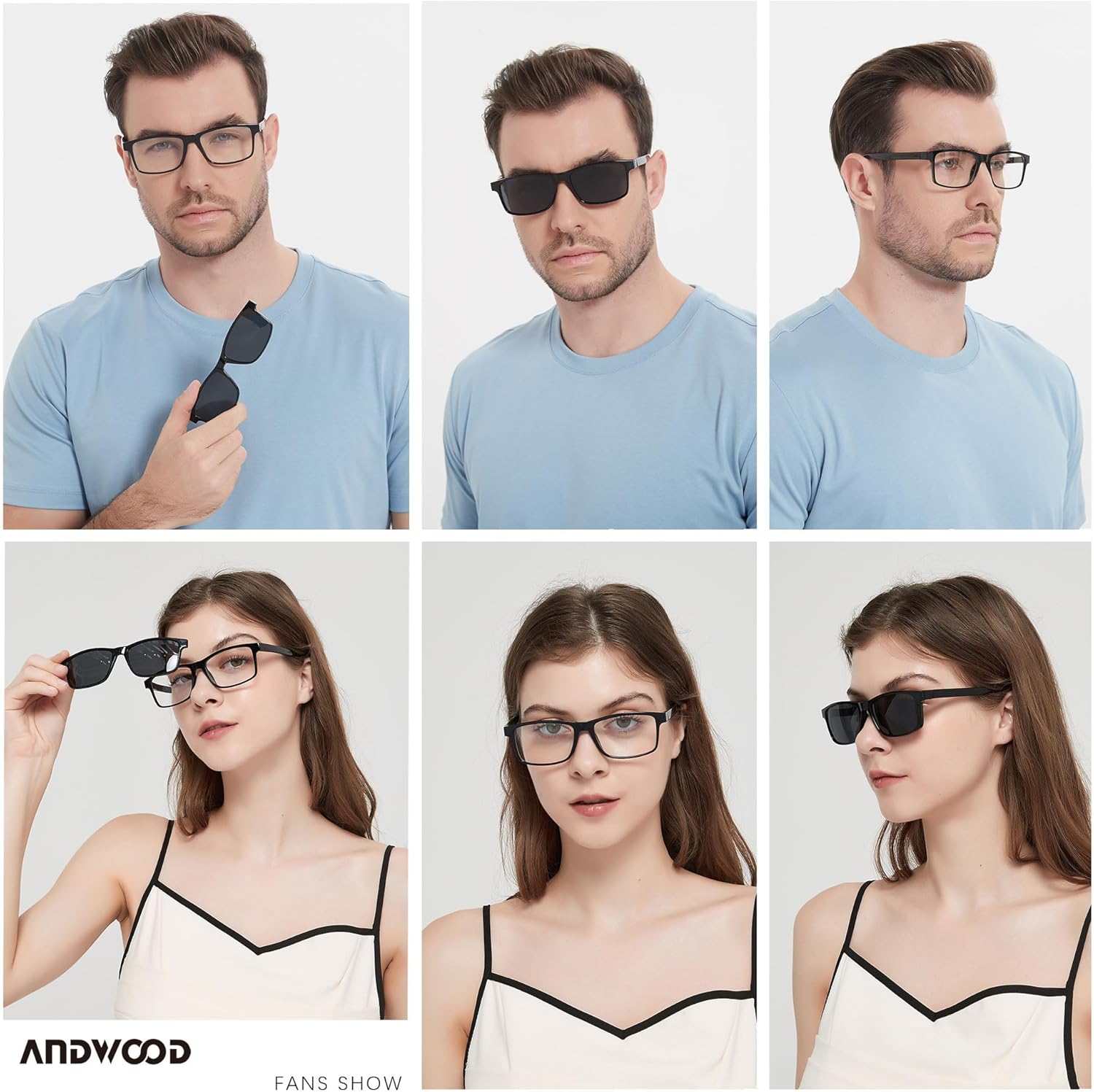 ANDWOOD Lentes de lectura polarizados con bloqueo de luz azul, para hombres y mujeres, protección UV