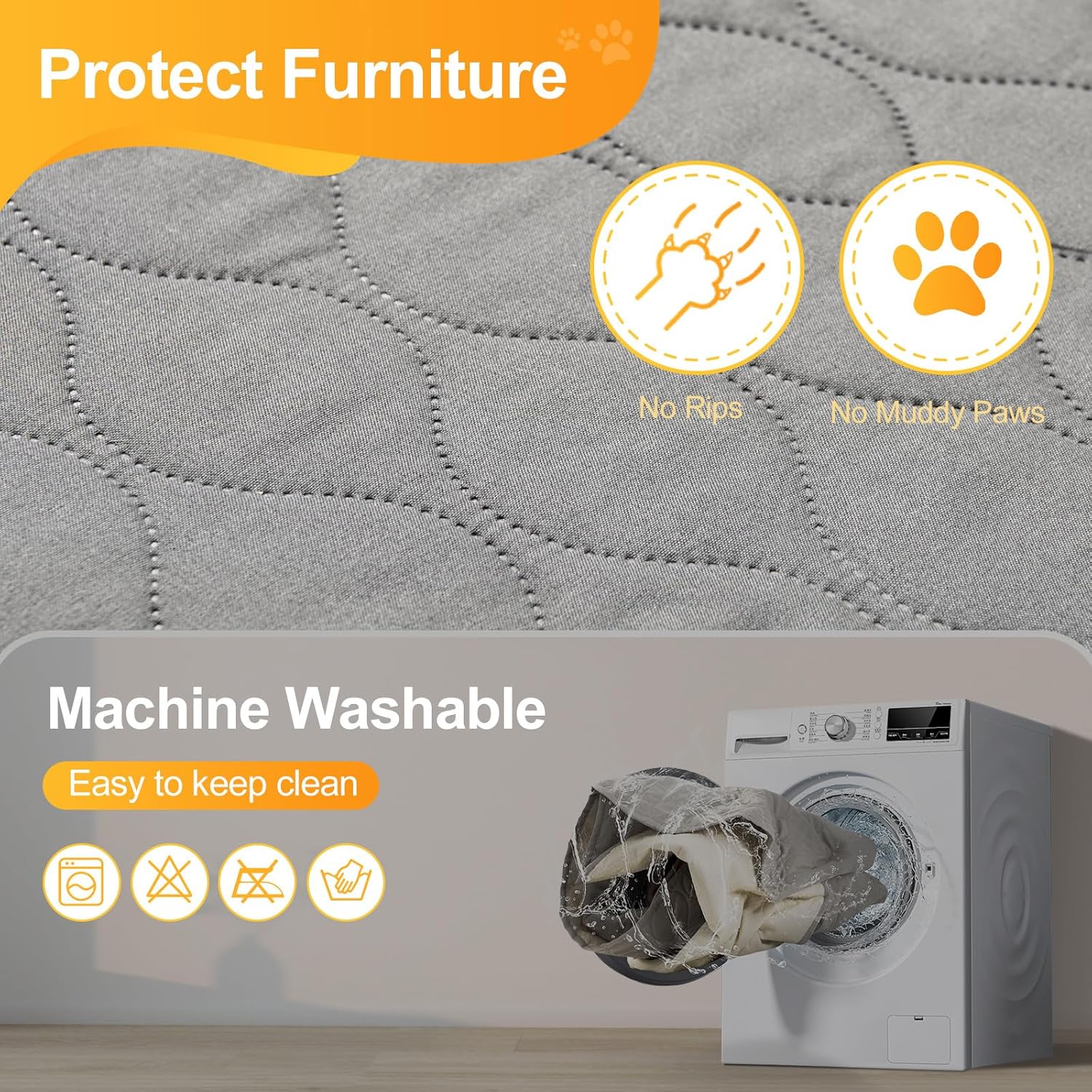 Paquete de 2 fundas impermeables para cama de perro, manta antideslizante para mascotas, perros medianos, gatos, niños, protector de muebles (54 x