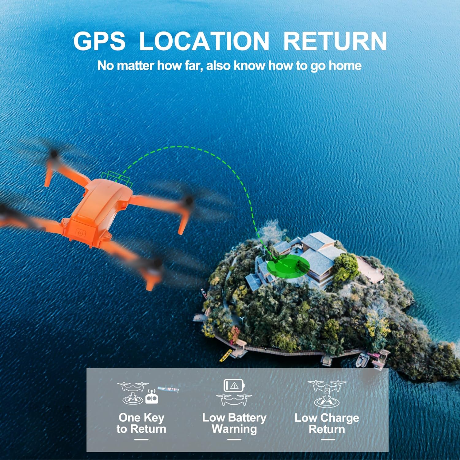 HHD Drones con cámara para adultos 4k, cuadricóptero GPS fácil para principiantes con 40 minutos de tiempo de vuelo, transmisión 5G FPV, retorno