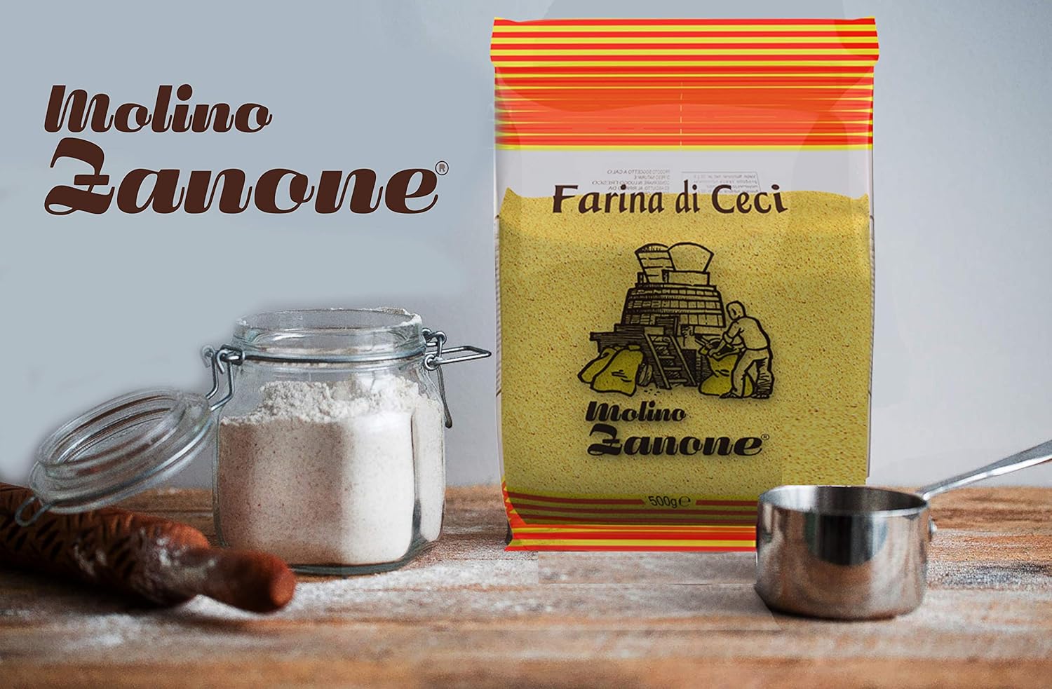 Harina de Garbanzo – Harina de Garbanzo Sin Gluten, 17.06 onzas – Molino Zanone Farina Di Ceci 17.64 oz