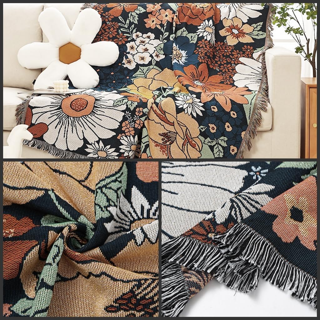 Shesyuki Southwest – Manta decorativa bohemia azteca para sofá, silla, sofá, cama, al aire libre, playa, viajes, 51 x 63 pulgadas
