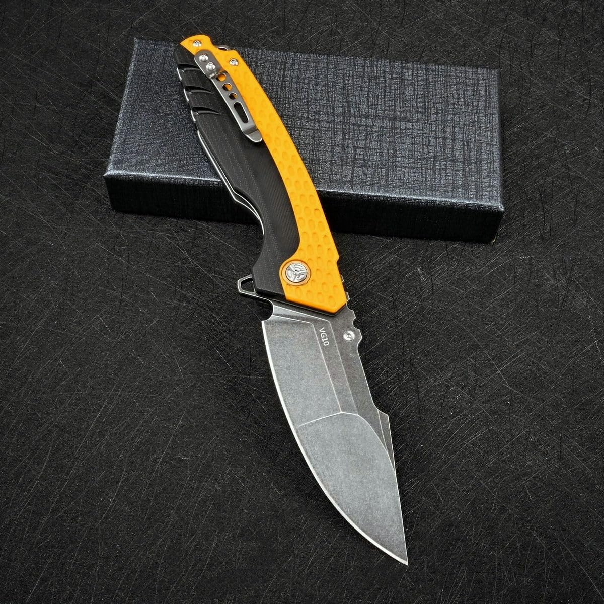Knives VG10 Cuchillo plegable de acero para hombres con clip G10 mango EDC cuchillo táctico de bolsillo para exteriores, campamento, caza,