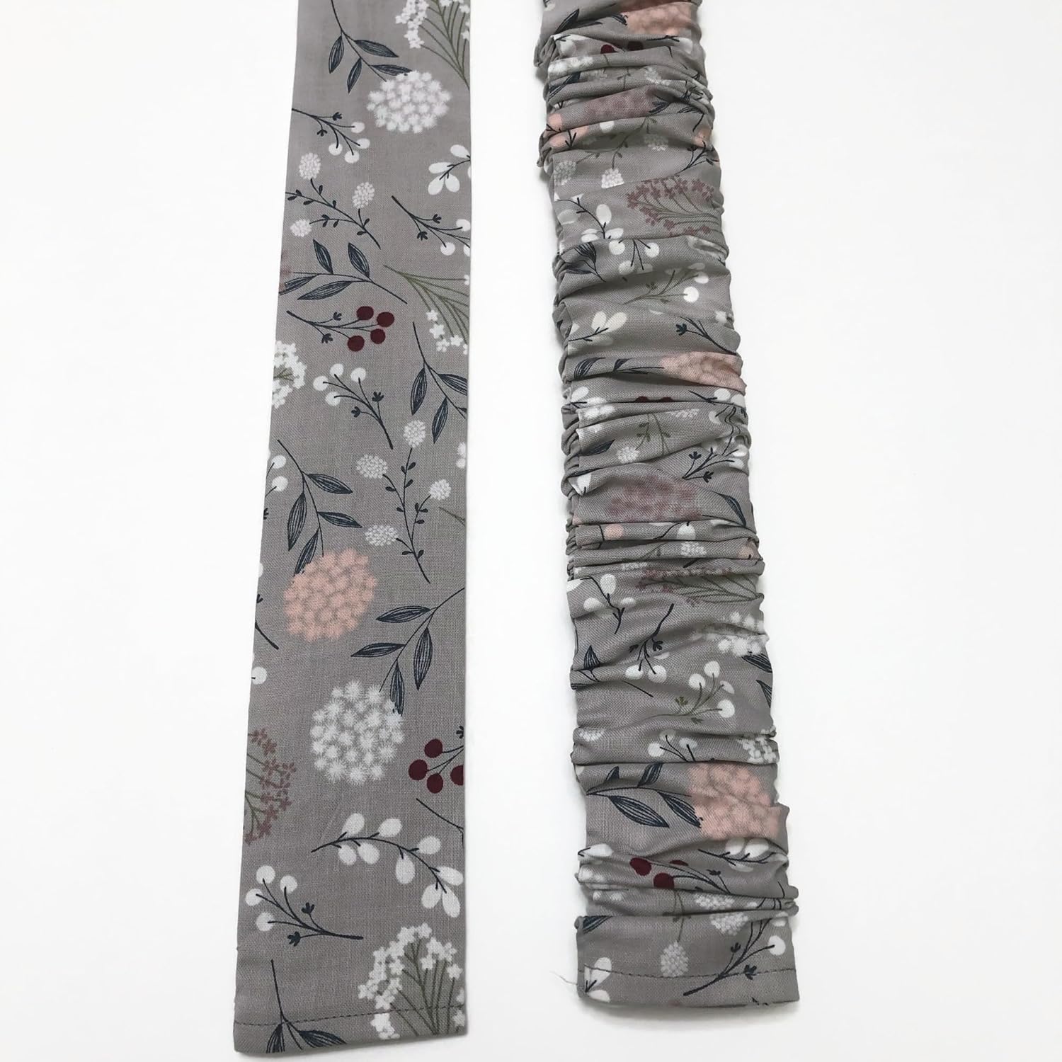 LONG LENGTH, Slip on, handmade Lamp Cord Cover – Multi spring florals on grey background, fabric cover, Electrical Cord Cover, Hide a cord, cable