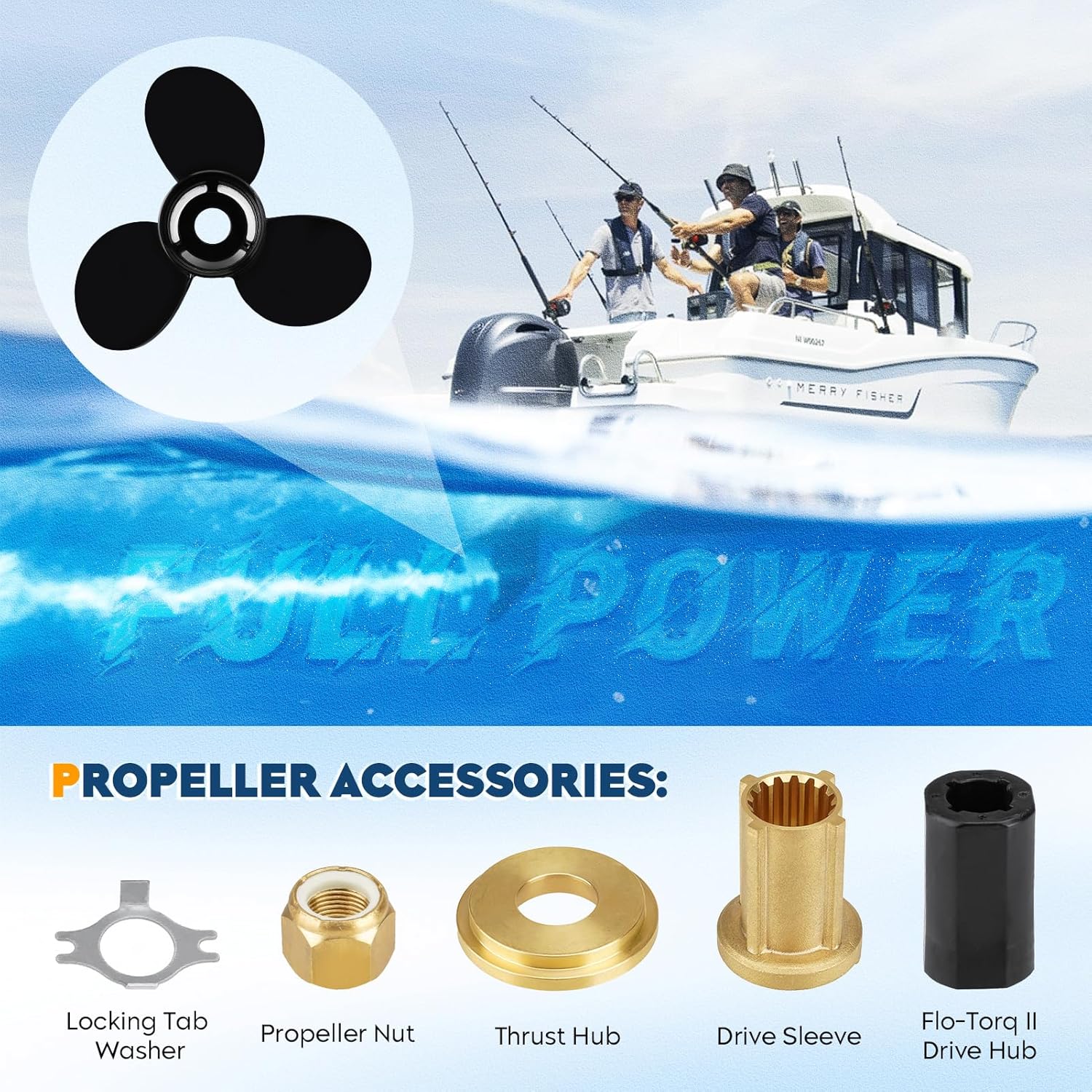 Hélice fuera de borda para barco 14 12×19, 14.25×21, 14×19, 13 14×17, 13 34×15, 14×13, 13.4×15, 10 38 x13, 9×9 apto para motores Mercury 6-300HP, 4