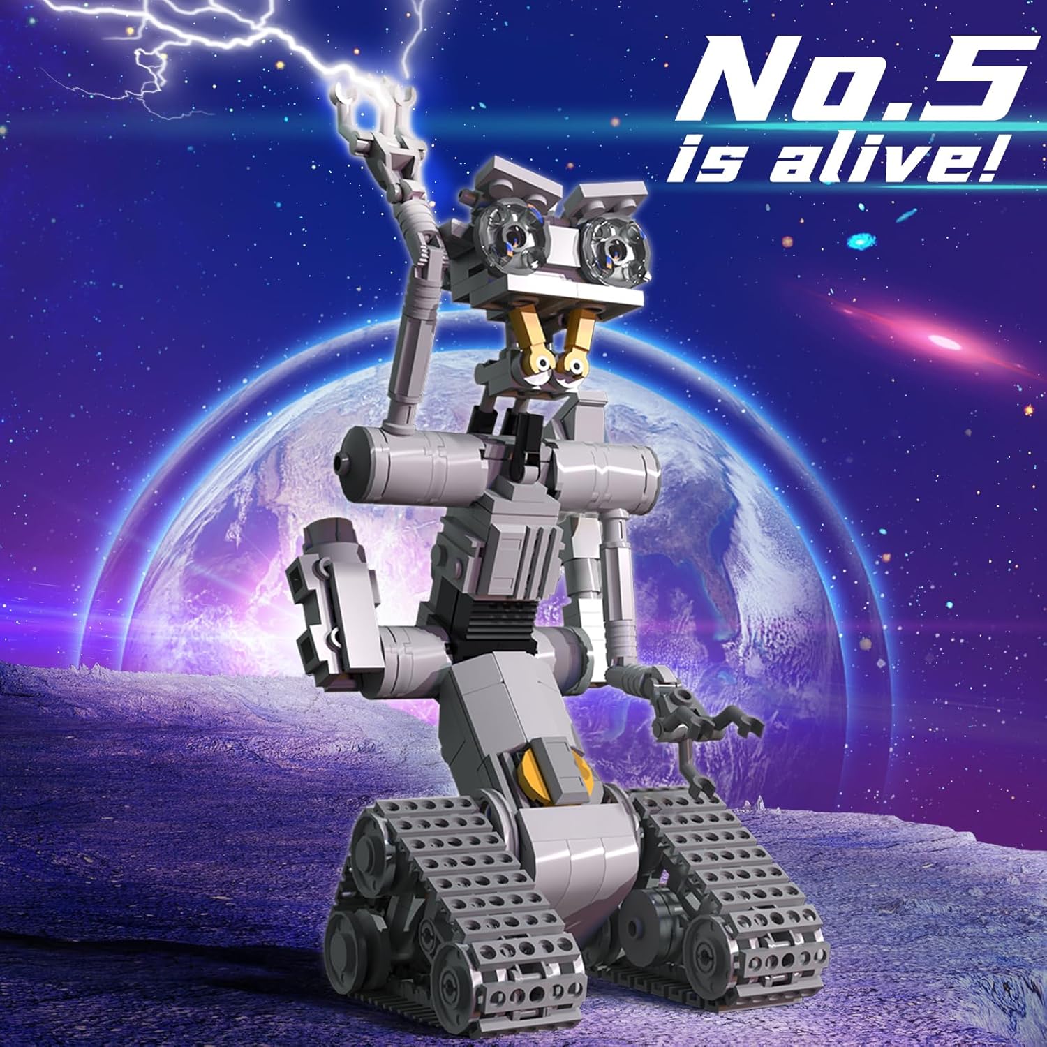 Taojiyuan Johnny 5 Robot – Juego de construcción de cortocircuito, figuras de circuito abierto corto, modelo de robot, juguetes Johnny 5, juego de