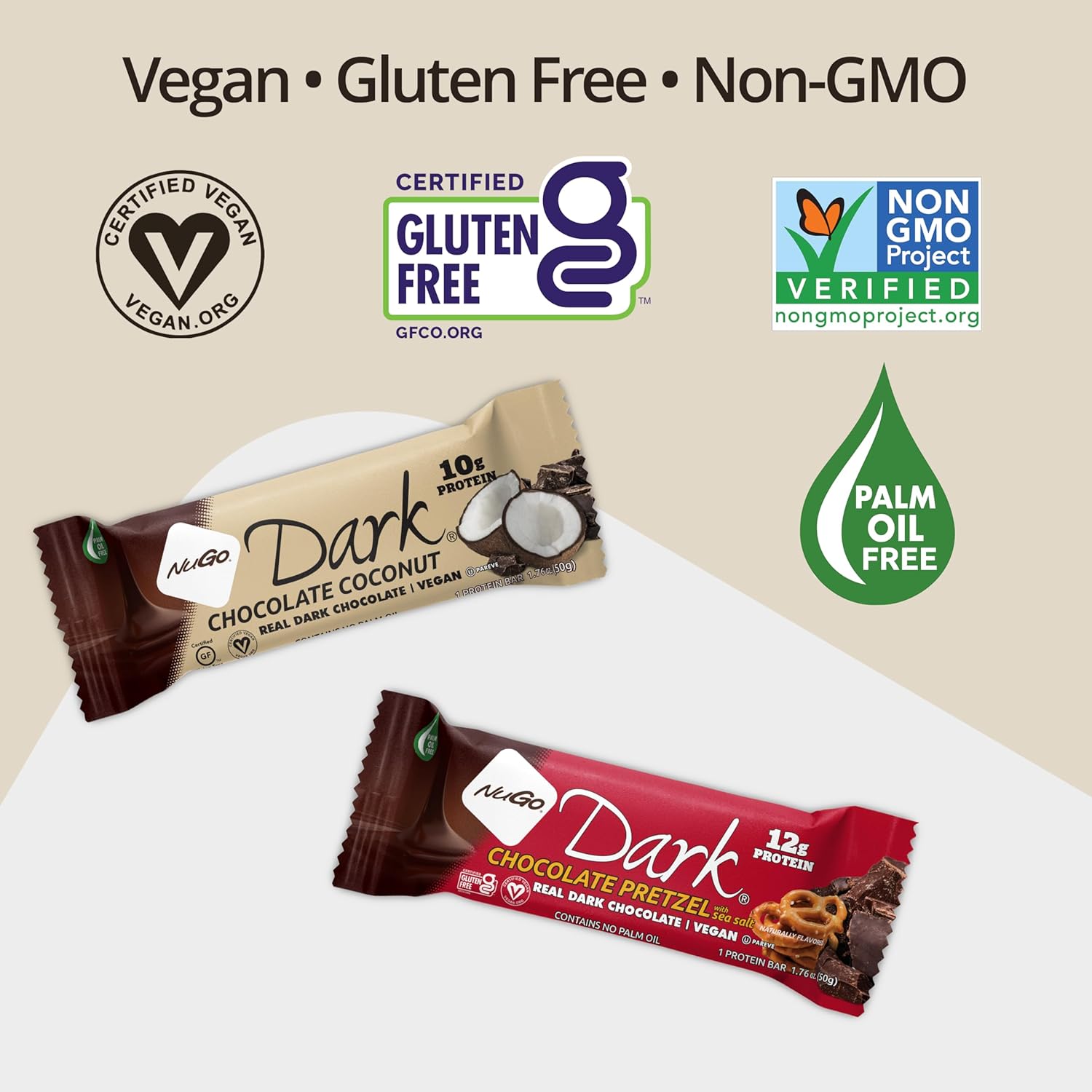 NuGo Moca de chocolate oscuro, 0.39oz de proteína vegana, 200 calorías, sin gluten, 24 unidades