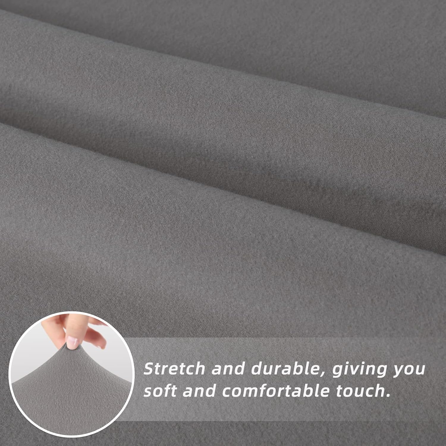 Easy-Going Juego de 2 fundas elásticas para sillas de comedor, fundas para sillas Parsons para comedor, ceremonia, banquete, color gris claro