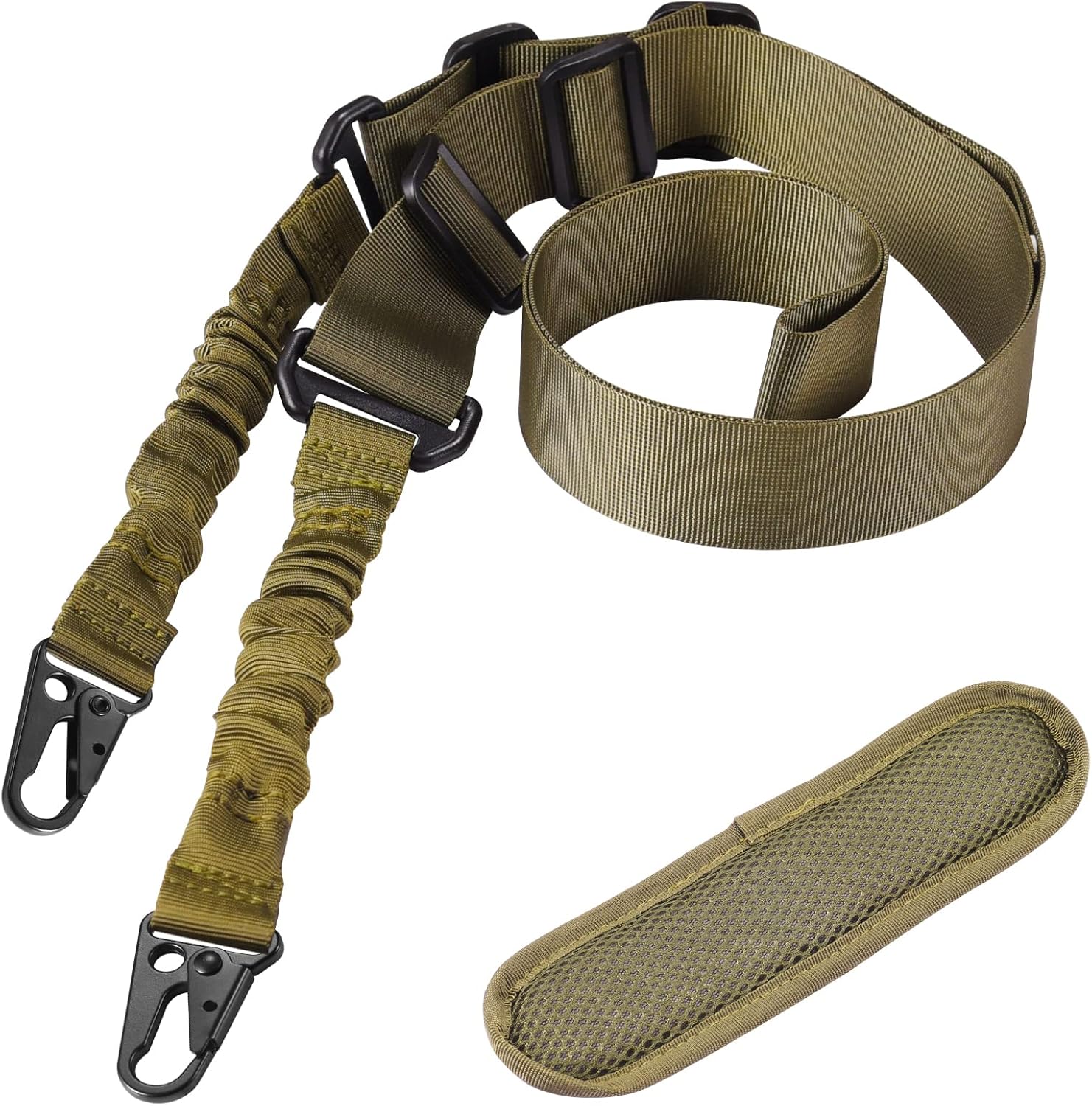 Eslinga QD tradicional de dos puntos con almohadilla para el hombro, ajustable extra larga de 2 puntos tradicional QD – 1 paquete