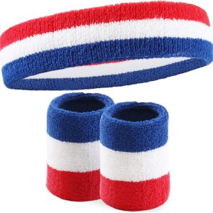 Juego de bandas para el sudor, bandas para el sudor para la cabeza y la muñeca, bandas de tela de rizo para tenis, entrenamiento, deportes, Juego de bandas para el sudor, bandas para el sudor para la cabeza y la muñeca, bandas de tela de rizo para tenis, entrenamiento, deportes,