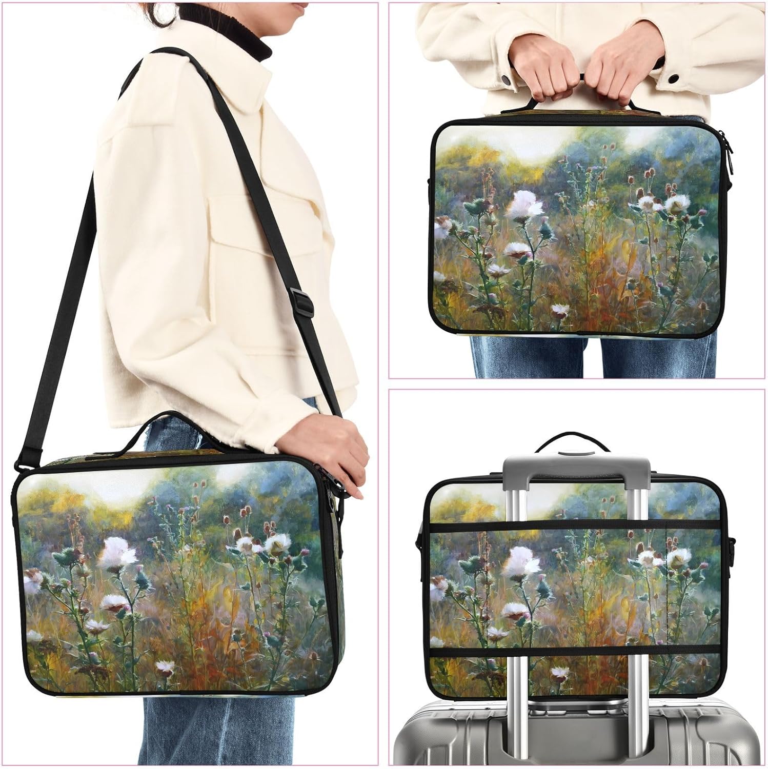 Green Grass portable travel makeup cosmetic travel bag for women toiletry bag women makeup bag medium cosmetiquera de viaje para hombre men mens