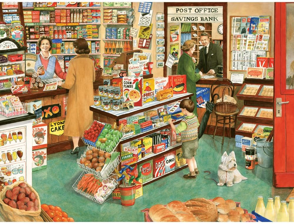 Bits and Pieces – Rompecabezas de 500 piezas para adultos – ‘Village Shop’ – Rompecabezas de 500 piezas grandes por Artist Tracy Hall – 18 x 24