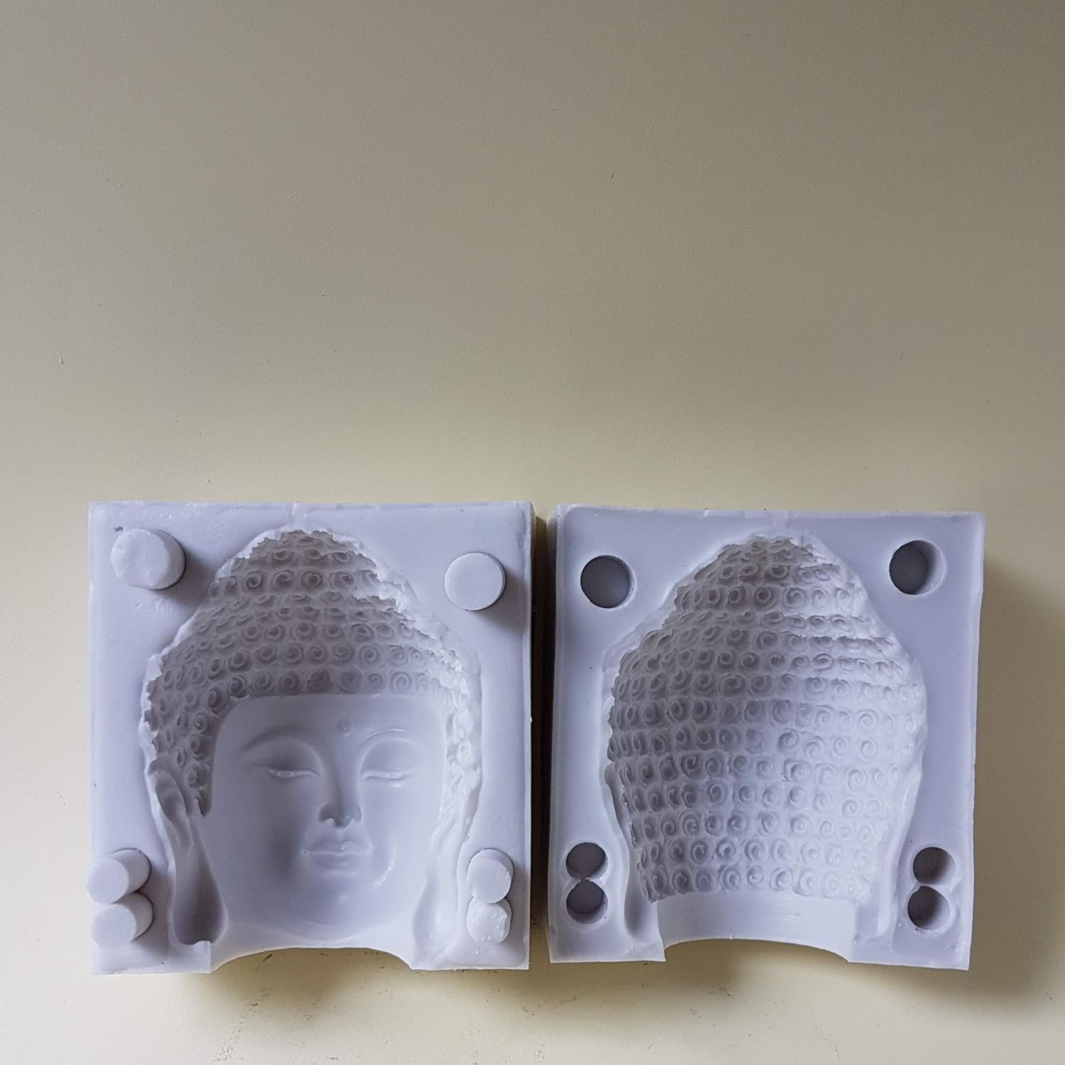Buddha’s Head – Molde de silicona de porcelana fría para jabón, vela, polímero, arcilla, 3D