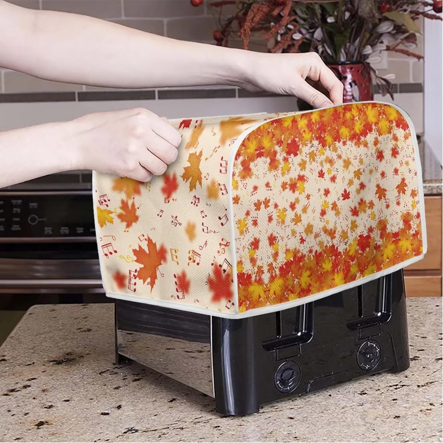 Fundas para tostadoras de Acción de Gracias de arce de otoño, 4 rebanadas, fundas para horno, decoración de Acción de Gracias, tostadoras de