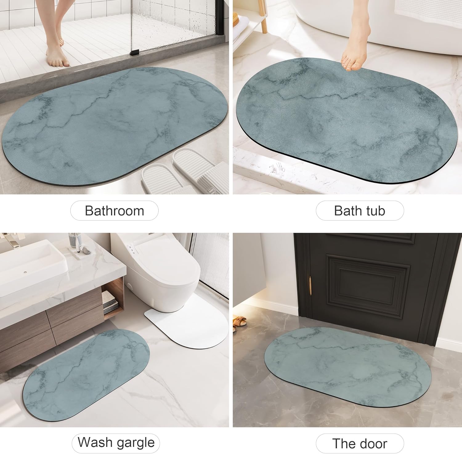 Tapete de baño súper absorbente, de 31.5 x 19.7 pulgadas, de secado rápido, tapete de baño súper absorbente, tapete de piso para sala de estar,