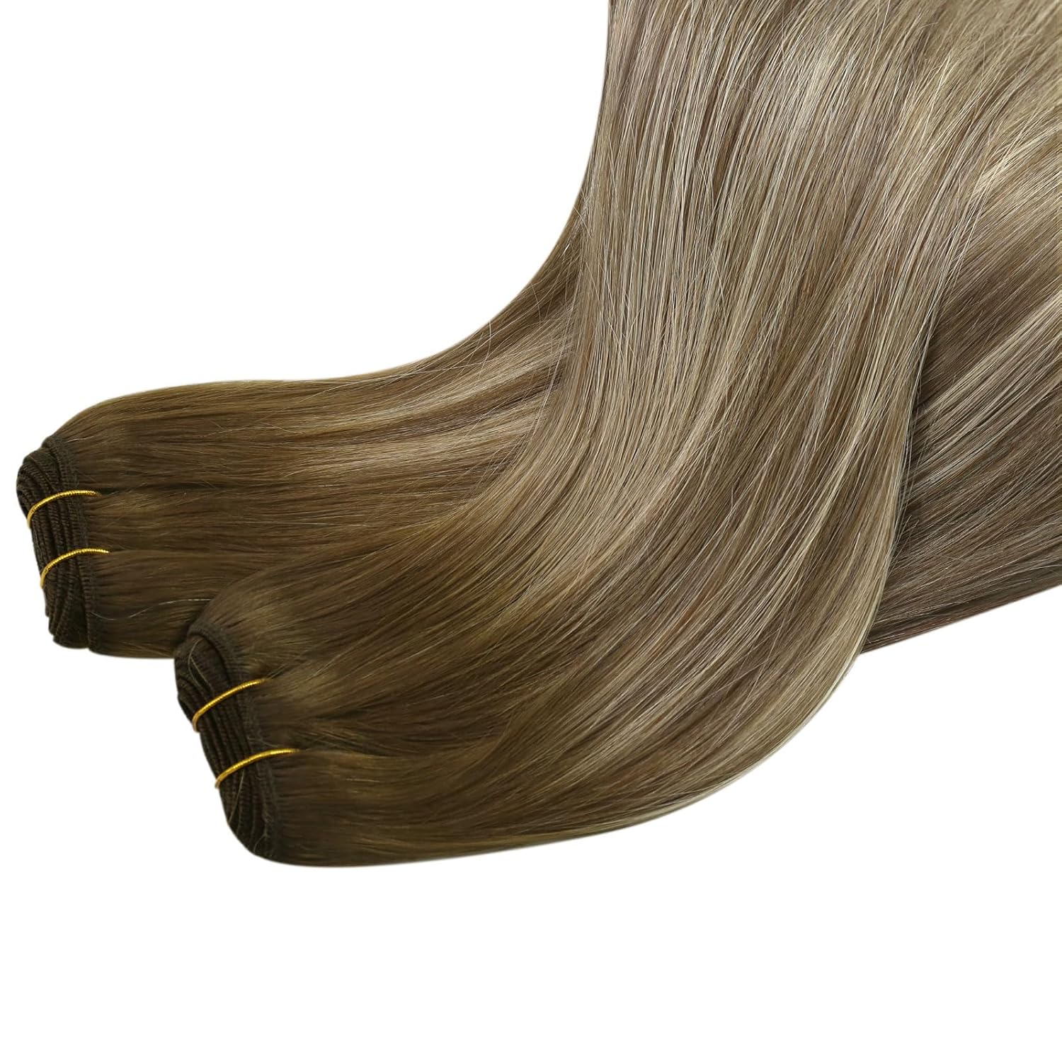 Sunny Hair – Extensiones de cabello humano degradado para coser, balayage, color marrón oscuro, mezcla de castaño claro, mezcla de rubio,