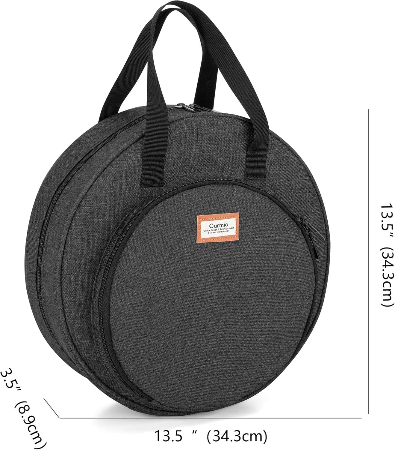 CURMIO Bolsa de bordado, bolsa de transporte portátil para proyectos de bordado y kits de herramientas de punto de cruz, solo bolsa, color negro