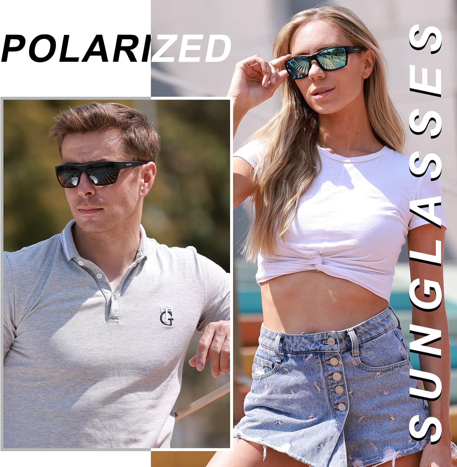 HAAYOT Polarized Sports Sunglasses for Men Women, Fishing Cycling Running Driving Golf Glasses,UV Protection