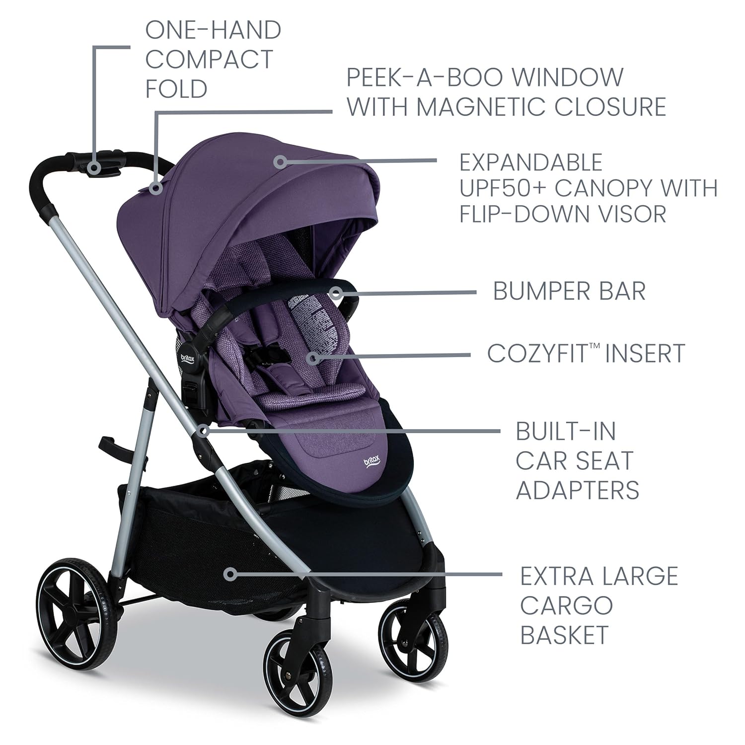 Britax Willow Grove SC – Sistema de viaje para bebé, asiento de automóvil infantil y cochecito combinado con base alpina, tecnología ClickTight,