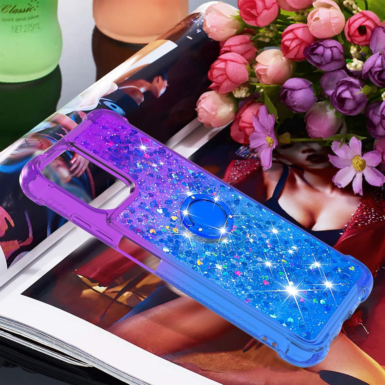 Funda para Redmi Note 10 4G, funda para Redmi Note 10S, brillante efecto arenas movedizas, carcasa protectora de TPU con cuatro esquinas para Redmi