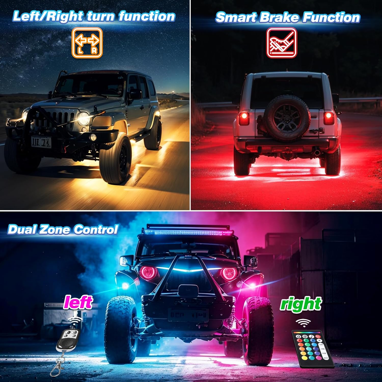 10 cápsulas RGB de aleación LED Rock Lights para carrito de golf, autos, Jeep, UTV, SUV, ATV RZR Whell Well impermeable, a prueba de óxido, a prueba