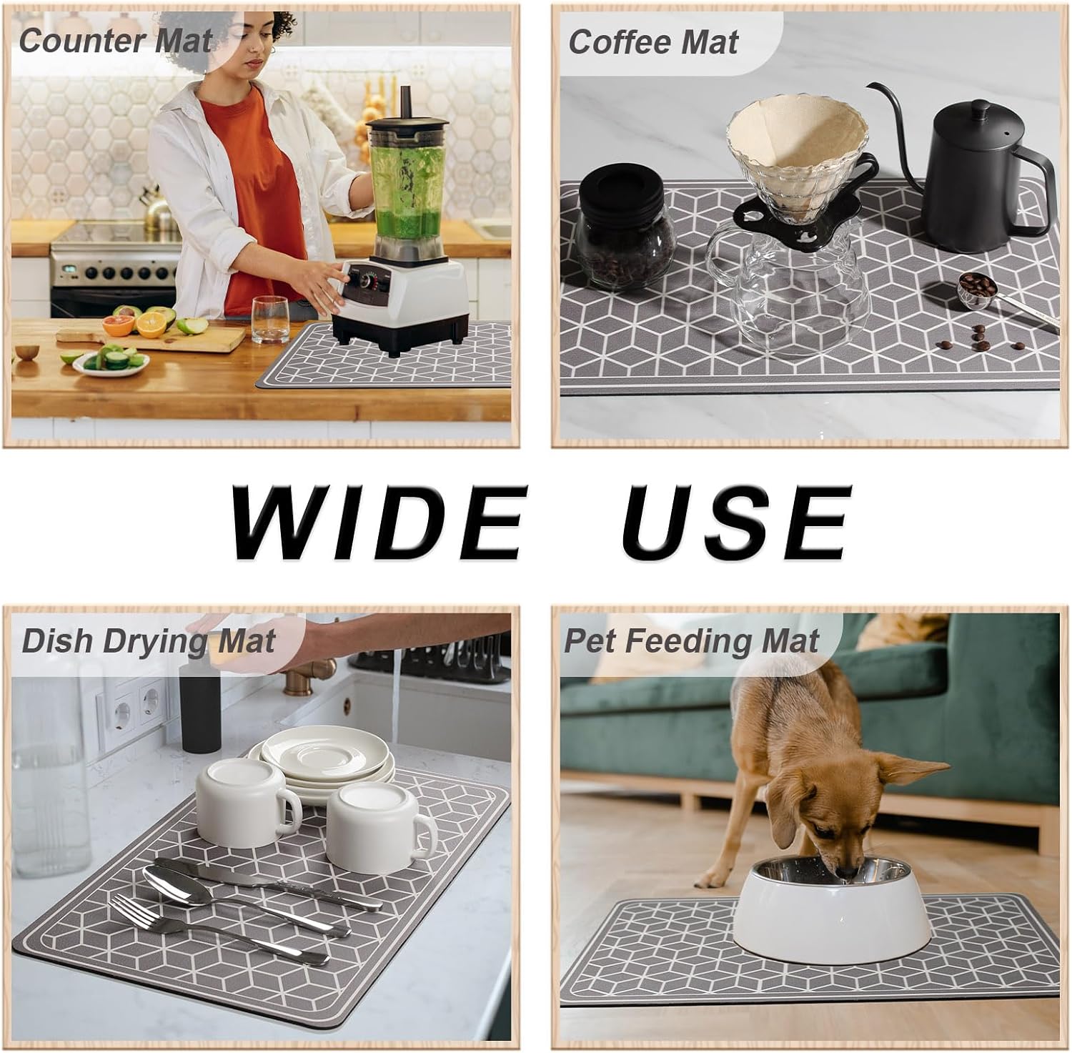 Tapete de café grande para secar platos para encimera de cocina, tapete absorbente de manchas para barra de café, tapete para cafetera, alfombrilla