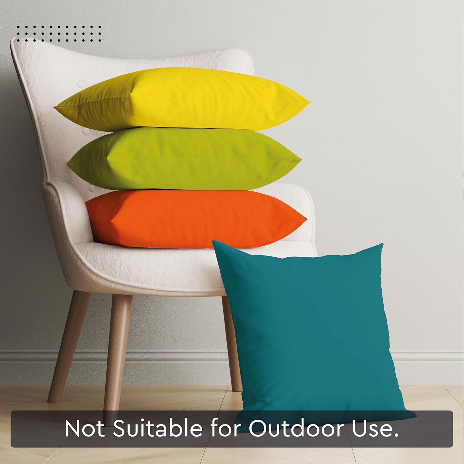 Encasa XO Juego de 4 fundas de almohada de 18 x 18 pulgadas  Sin relleno  Fundas de almohada de algodón para sala de estar, cama, sofá, sofá  Fundas