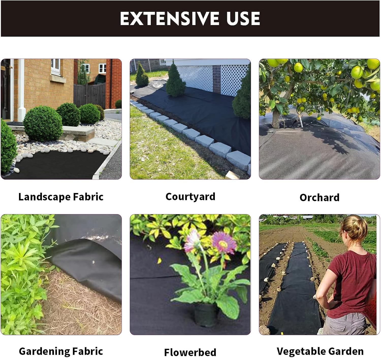 Weed Barrier Pro 2.0, tela no tejida de paisaje resistente, alfombrilla de cubierta de suelo de alta permeabilidad, tela de entrada comercial (3.2