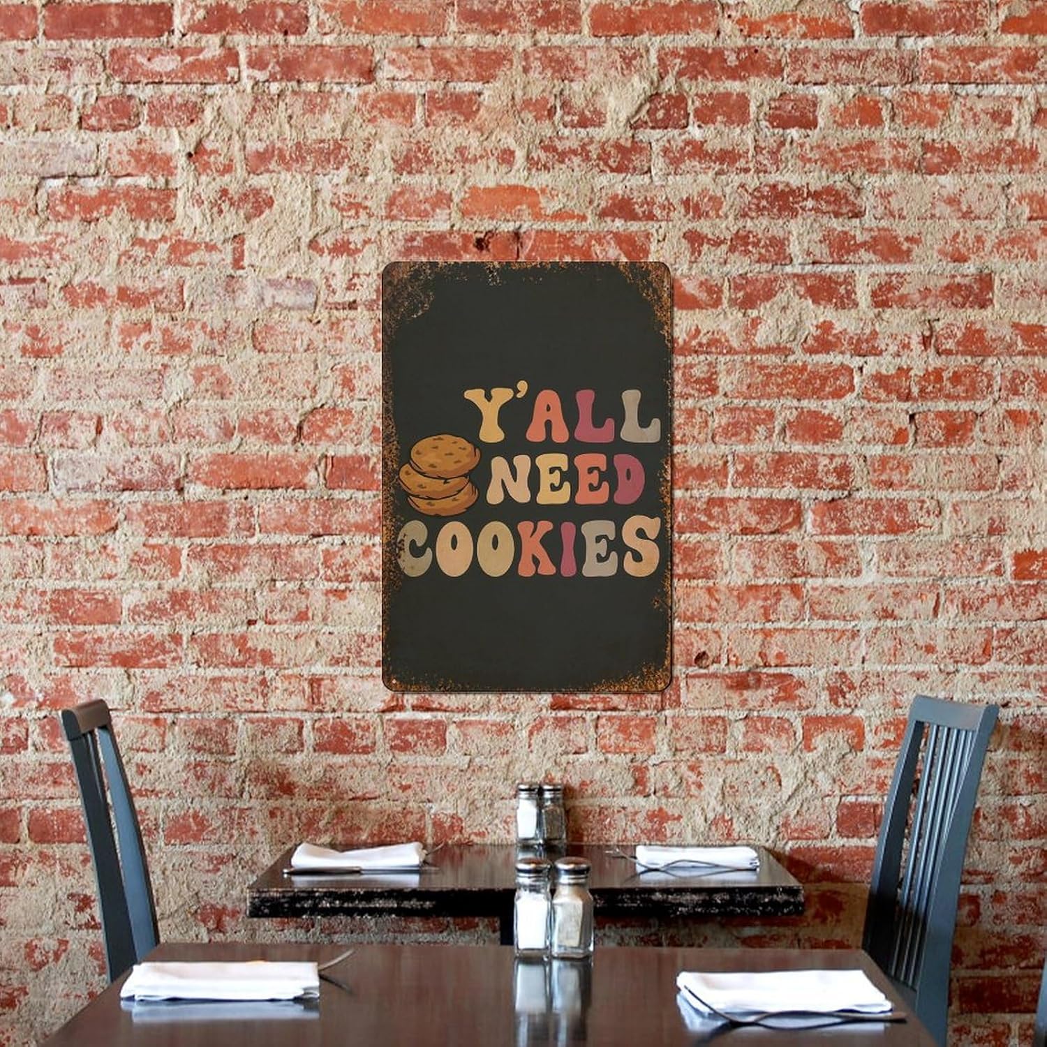 Y’ALL NECESITA COOKIES, divertida decoración artística de pared de cocina, arte de pared de galletas, arte de pared de cocina, logotipo de lata de