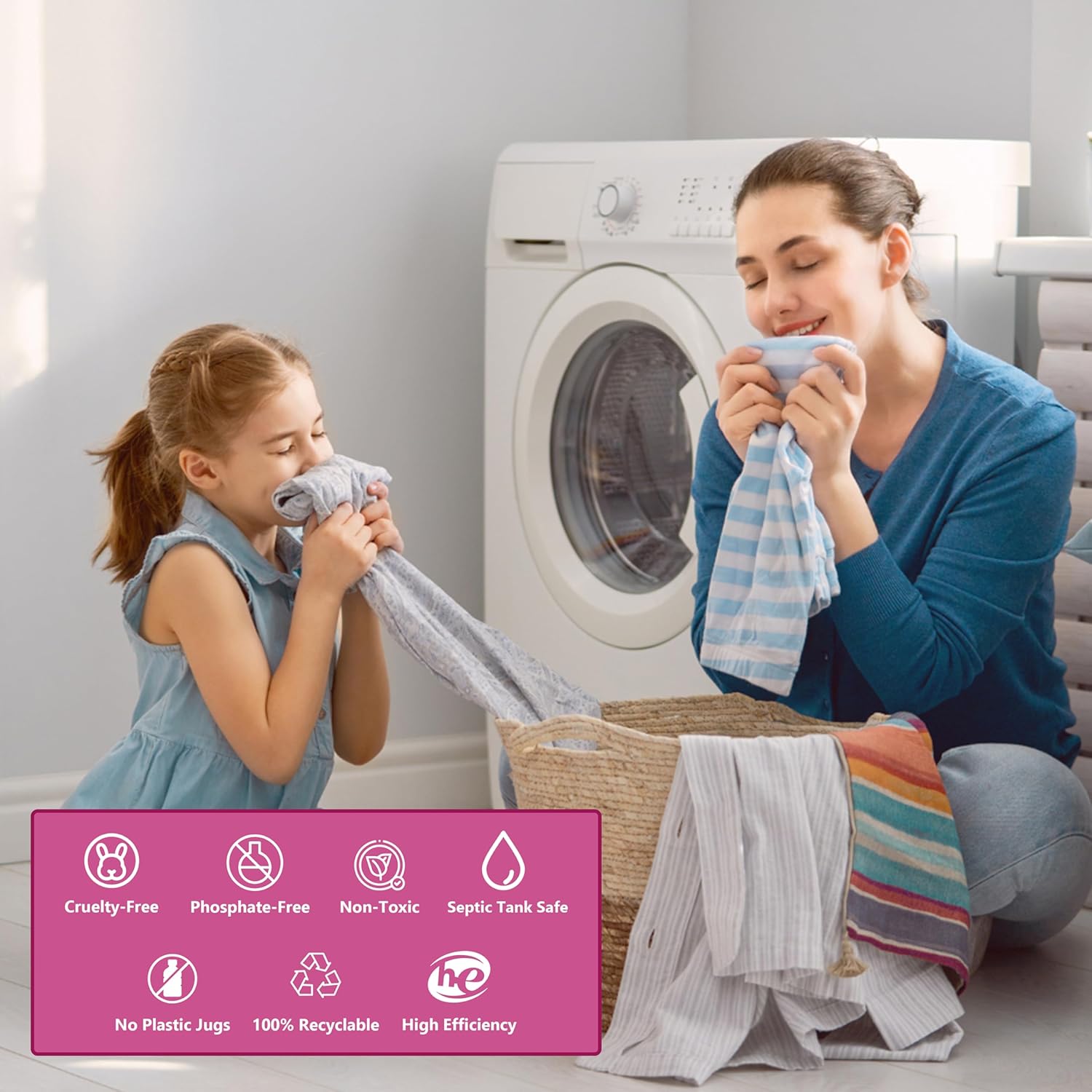 Air Jungles Hojas de detergente para ropa sucia de 50 hojas, aroma Flora Bliss, hasta 100 lavados, ecológicas, fáciles de usar, solución cero
