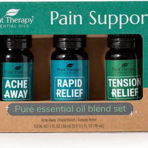 Plant Therapy Juego de mezcla de aceites esenciales para apoyar el dolor, 0.3 fl oz (13 oz) cada una de las mezclas de aceites esenciales para Plant Therapy Juego de mezcla de aceites esenciales para apoyar el dolor, 0.3 fl oz (13 oz) cada una de las mezclas de aceites esenciales para