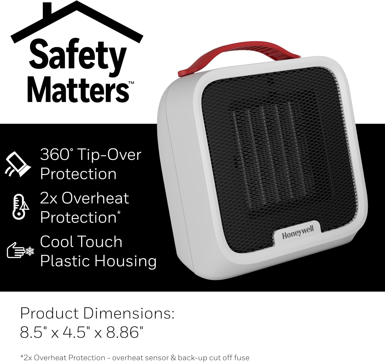 Honeywell UberHeat 5 – Calentador de cerámica para habitaciones pequeñas, color blanco