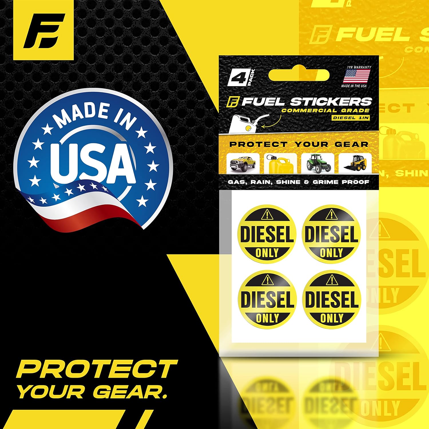Fuel Stickers – Adhesivo diésel para equipos de energía al aire libre, a prueba de clima, ultra duraderas, multiusos, etiquetas de combustible de 1