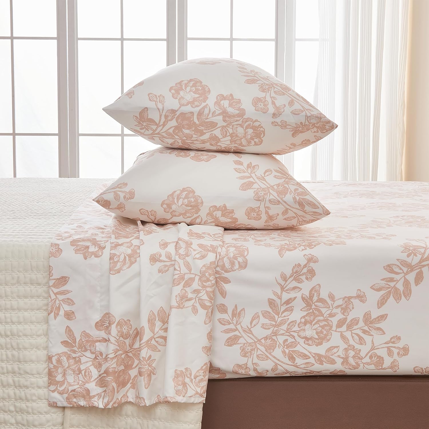 Great Bay Home – Juego de sábanas de microfibra ultrasuave, estampada, de 4 piezas, resistente a las arrugas y a la decoloración, para todas las
