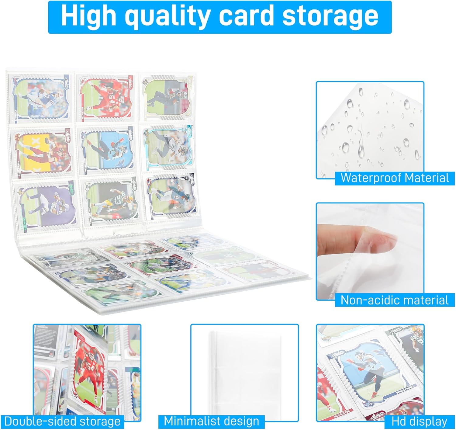 FANPL Carpeta de tarjetas de 9 bolsillos para tarjetas intercambiables, carpeta de colección de tarjetas de juego para fanáticos del deporte,