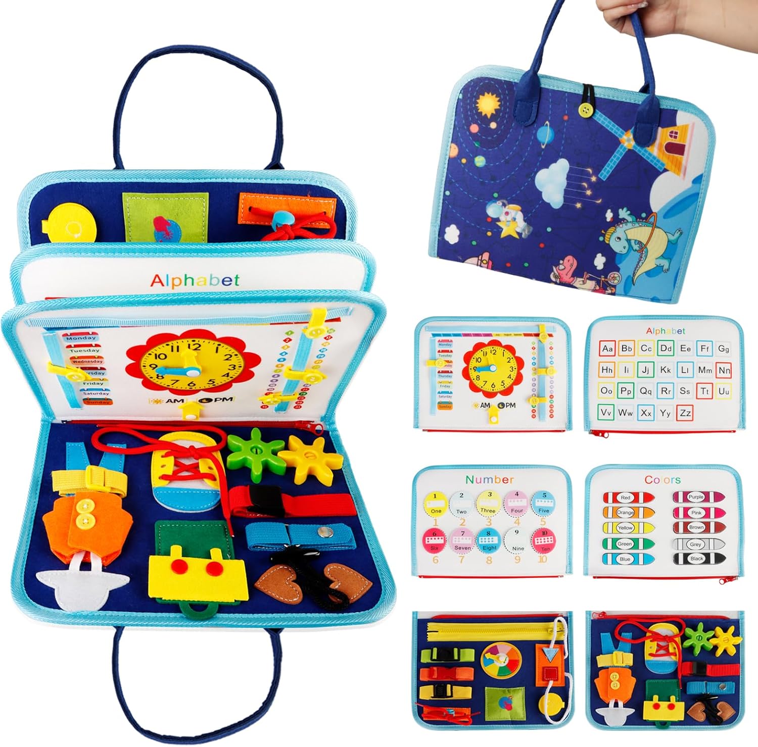 DICTAMNI Juguetes de mesa para niños de 1, 2, 3, 4 años, juguetes educativos sensoriales, tablero sensorial con hebillas, actividades educativas