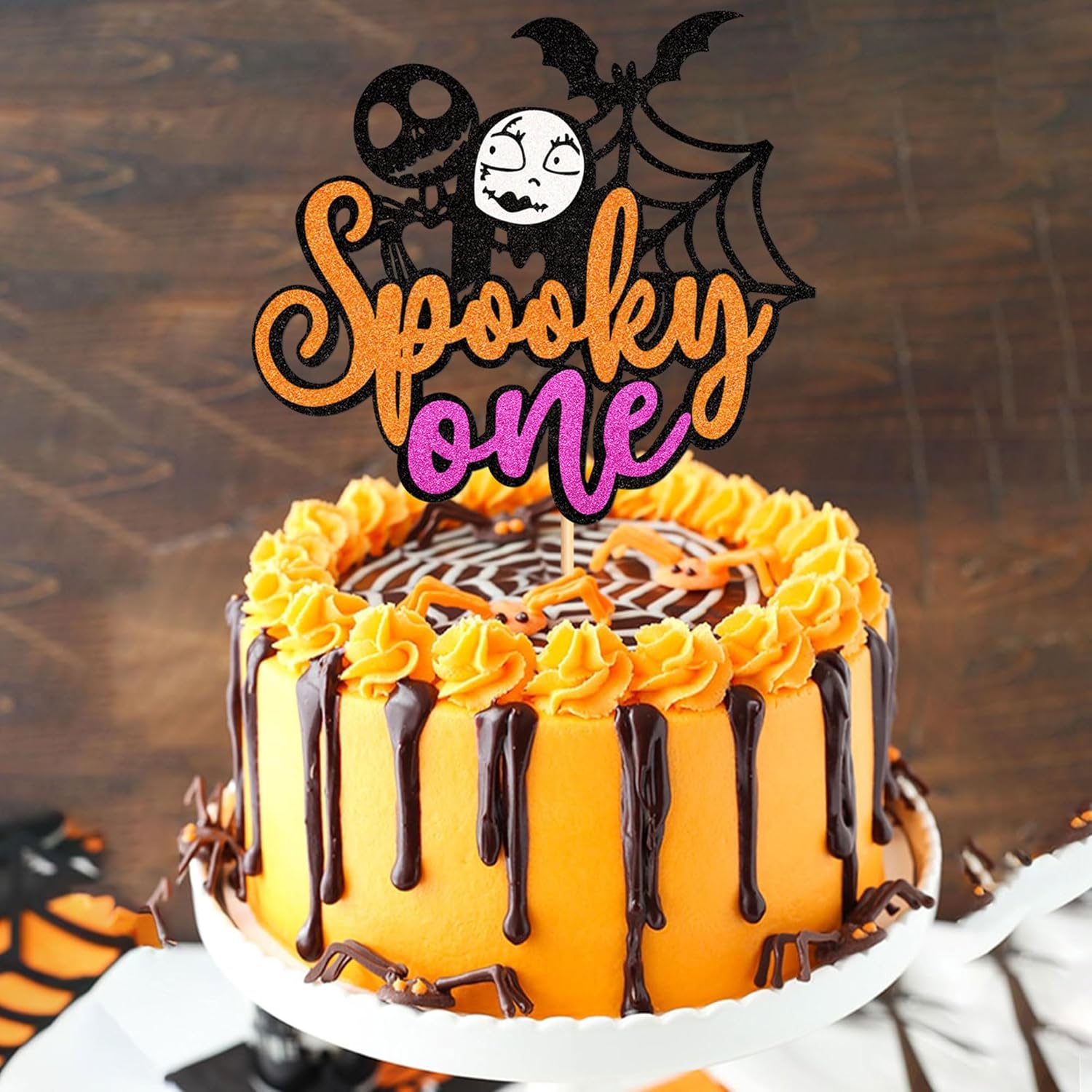 1 decoración espeluznante de Halloween para tartas Batbaby Girl para primer cumpleaños de niña, selección de cupcakes temáticos de Halloween,