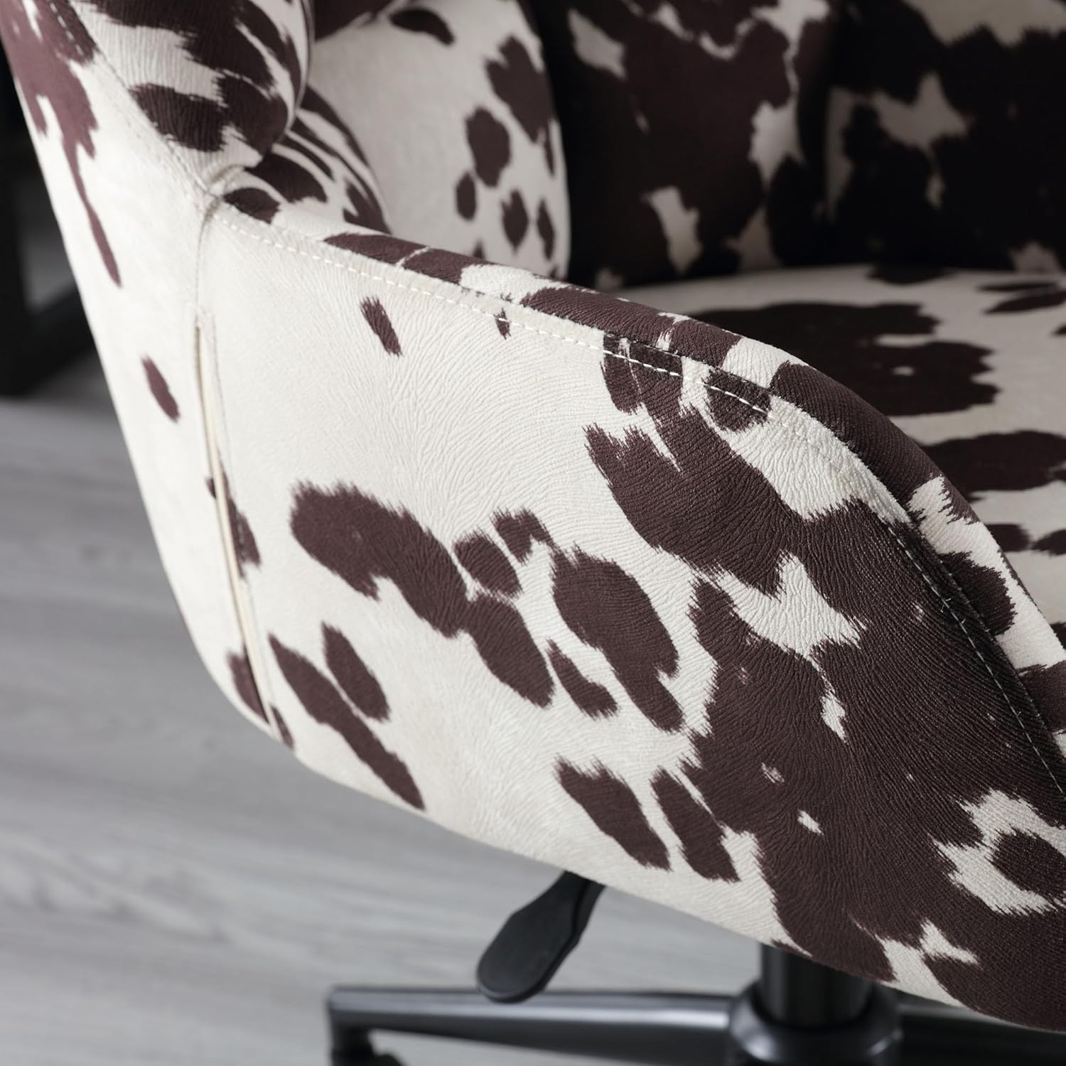 VESCASA Silla de escritorio ajustable para oficina en casa con respaldo cómodo, sillón tapizado giratorio de lino 360 con ruedas para dormitorio de