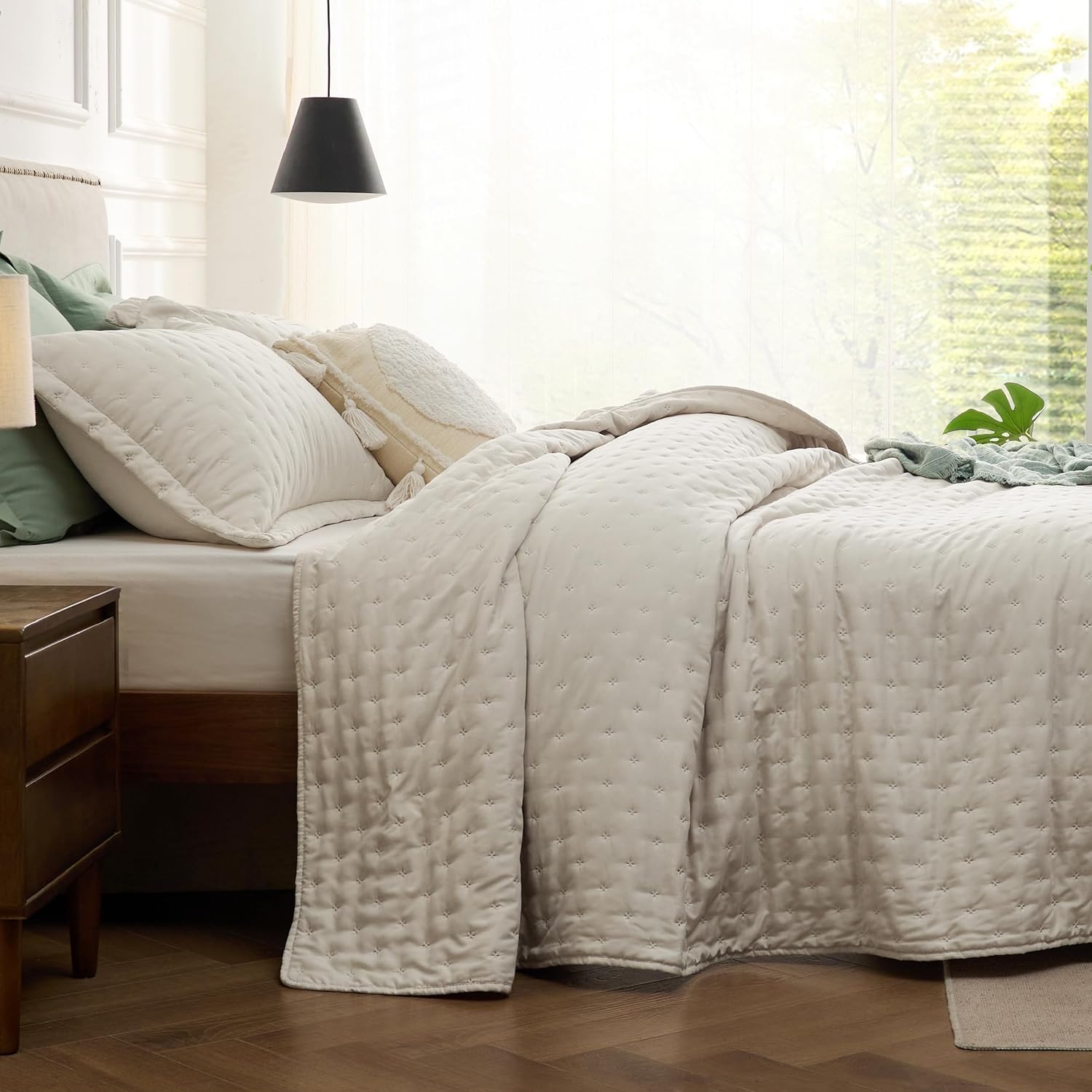Bedsure – Juego de edredón de poliéster y trébol ultrasónico W5 90×96 US