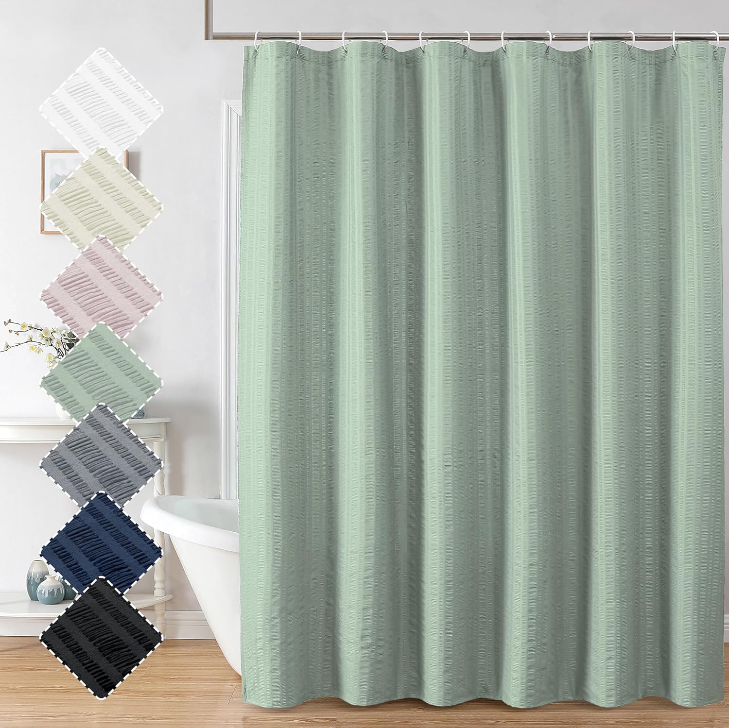 Cortinas de ducha verdes para baño