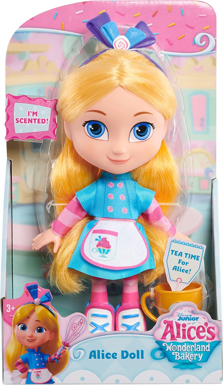 Just Play – Muñeca y accesorios de Alice’s Wonderland Bakery de Disney Junior para niños de 3 años en adelante