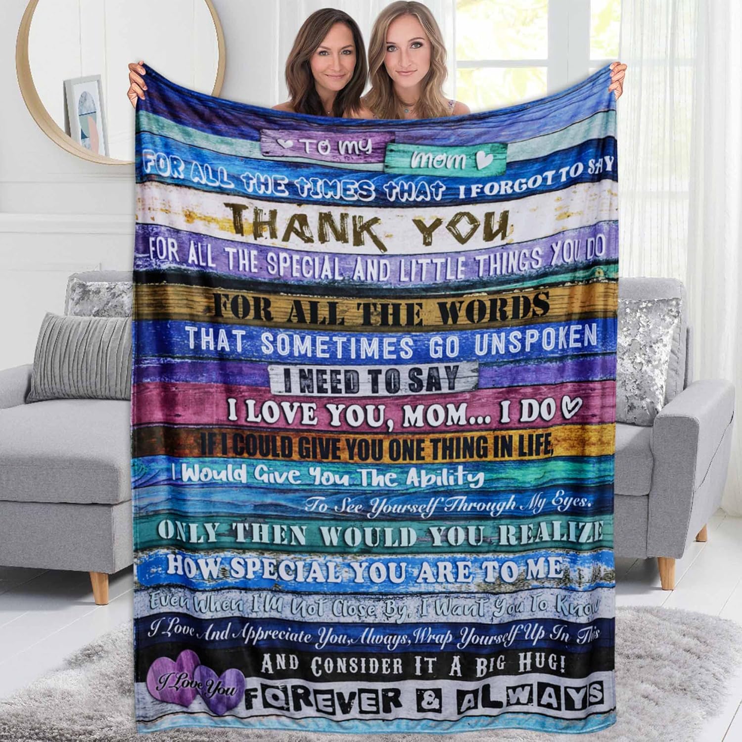 Manta con texto en inglés “To My Mom”, para maravillosos regalos de cumpleaños para mamá, manta de cama de franela suave, regalo para mamá, regalos