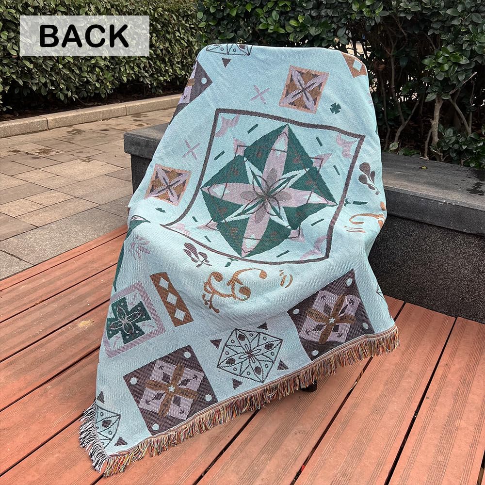 WarmTide Mantas y mantas aztecas indias, manta geométrica de nativos americanos para cama, sofá, silla, sala de estar, playa y viajes (51 x 63
