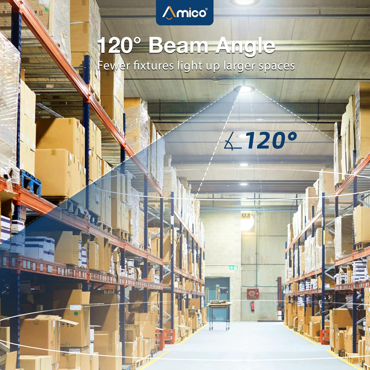 Amico Luz LED de alta bahía de 150 W, 21,000 lm, 5000 K, UFO LED de alta bahía, luz de tienda con gancho de EE. UU. con certificación UL, cable de 5