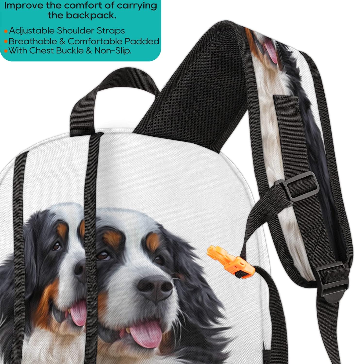 Linda mochila escolar para perros de montaña bernés, mochila escolar para adolescentes, niñas, niños, mochila escolar para computadora de hombro,