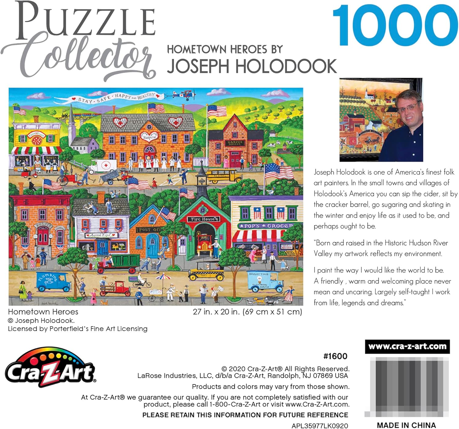 Cra-Z-Art – RoseArt – Coleccionista de rompecabezas – Hometown Heroes – Rompecabezas de 1000 piezas